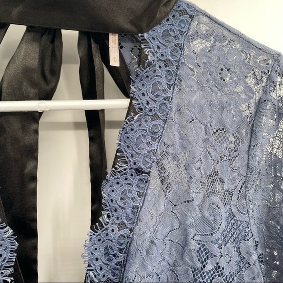 FREE PEOPLE Dress Victorian Blue Gilded Lace Dress Size Small - Picture 13 of 14